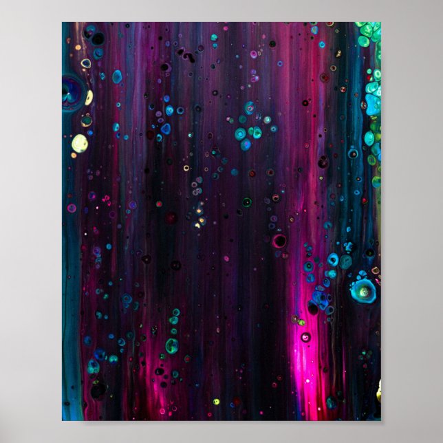 Vibrant Splotches Alcohol Painting Print (Front)