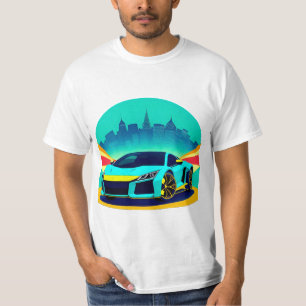 Vibrant Sports Car in Retro Pop Art Style T-Shirt