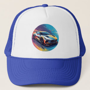 Vibrant Sports Car Trucker Hat