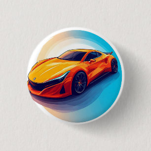 Vibrant Sports Car with Modern Design 3 Cm Round Badge