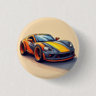 Vibrant Sports Car with Modern Design 3 Cm Round Badge