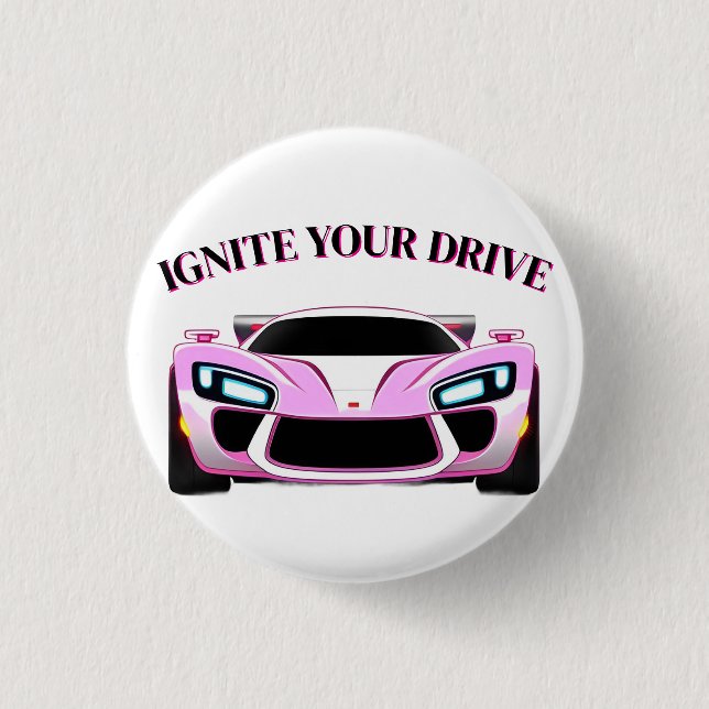 Vibrant Sports Car with Neon Glow 3 Cm Round Badge (Front)