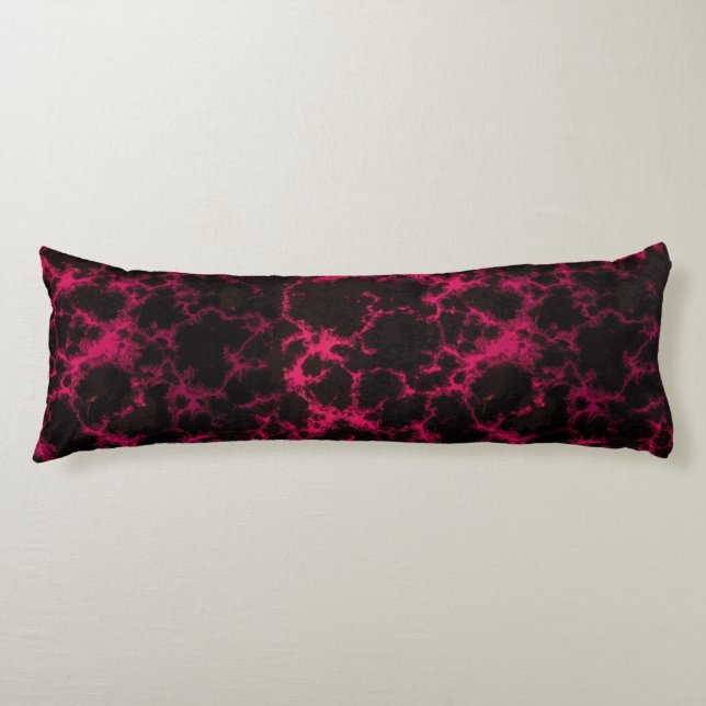 Vibrant Spotted Pink and Black Flames Body Cushion (Front)