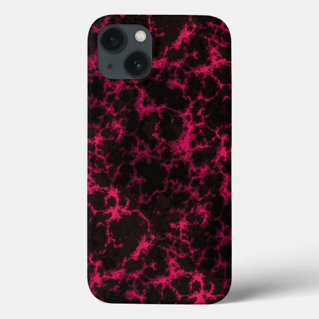 Vibrant Spotted Pink and Black Flames Case-Mate iPhone Case (Back)