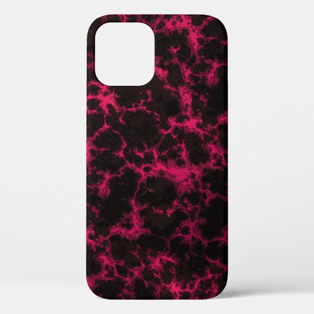 Vibrant Spotted Pink and Black Flames Case-Mate iPhone Case (Back)