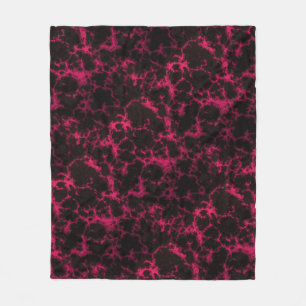 Vibrant Spotted Pink and Black Flames Fleece Blanket