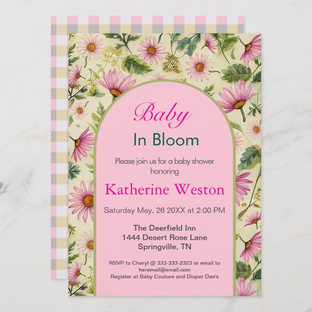 Vibrant Spring Floral Baby Shower Invitation (Front/Back)
