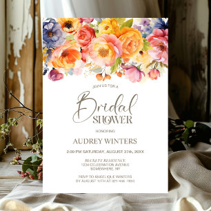 Vibrant Spring Floral Bridal Shower Invitation