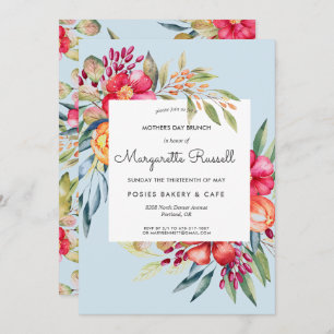 Vibrant Spring Floral Mother's Day Brunch Invitation