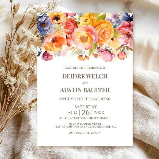 Vibrant Spring Floral Wedding Invitation (Creator Uploaded)