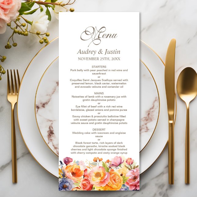 Vibrant Spring Floral Wedding Menu (Creator Uploaded)