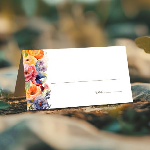Vibrant Spring Floral Wedding Place Card