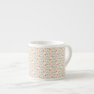 Vibrant Spring Flowers and Leaves Espresso Cup