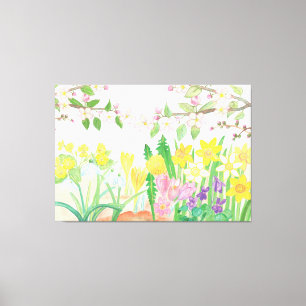 Vibrant spring flowers to cheer the hearts canvas print