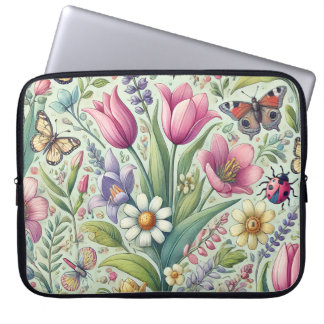 Vibrant Spring-Themed Laptop Sleeve