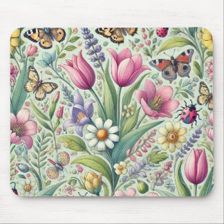 Vibrant Spring-Themed Mouse Pad