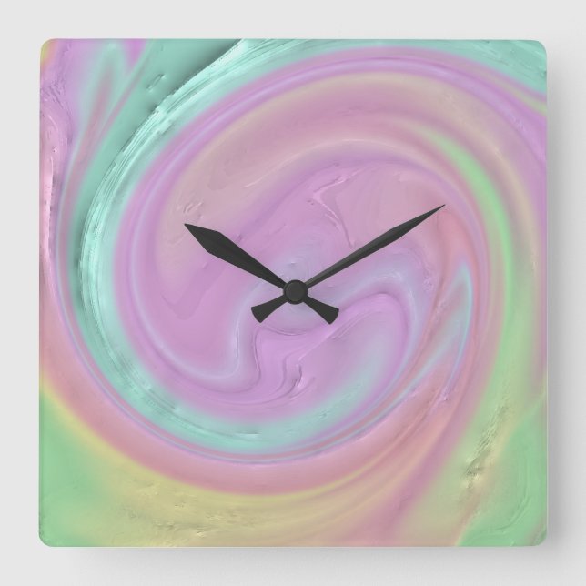"Vibrant Square Wall Clock" Clock (Front)
