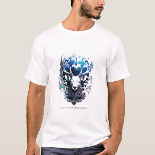 Vibrant Stag T-Shirt, Icy Filigree Color Art T-Shirt