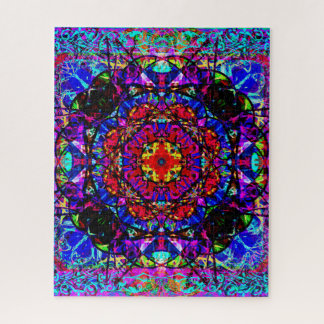 Vibrant Stained Glass Celtic Knot Mandala Jigsaw Puzzle