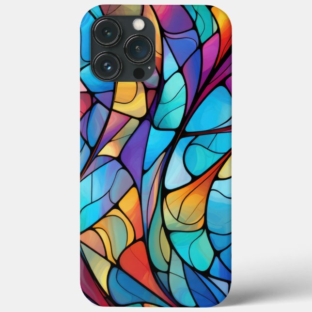 Vibrant Stained Glass Flow Abstract  Case-Mate iPhone Case (Back)