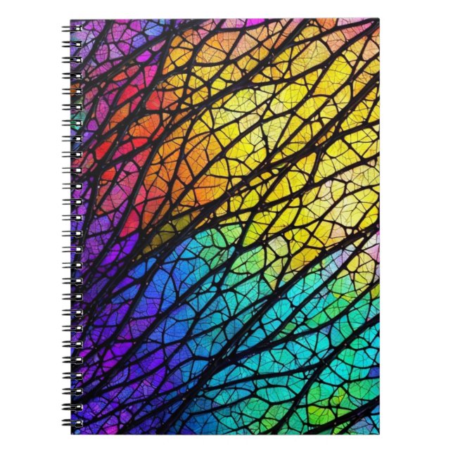 Vibrant Stained Glass Notebook (Front)