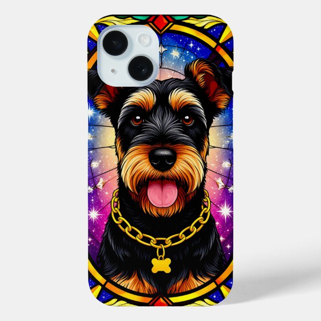 Vibrant Stained Glass Portrait of a Dog Case-Mate iPhone Case (Back)