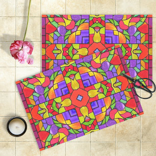 Vibrant Stained Glass Window Pane Colourful Crafts Tissue Paper