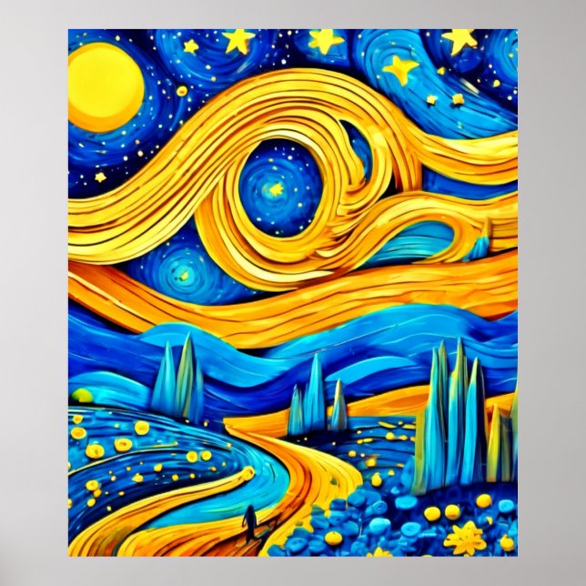 Vibrant Starry Artwork Poster (Front)