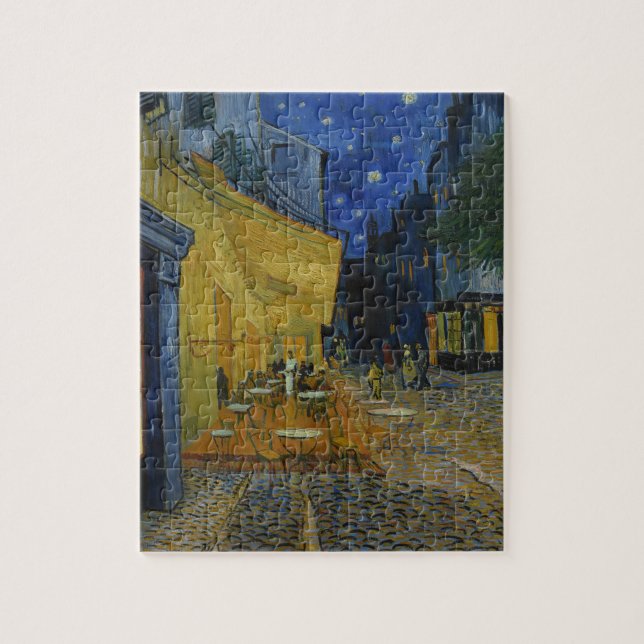 Vibrant Starry Night Cafe Terrace Art by Van Gogh Jigsaw Puzzle (Vertical)