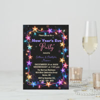 Vibrant Starry String Lights New Year's Eve Party