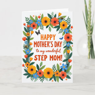 Vibrant Step Mum Day Card