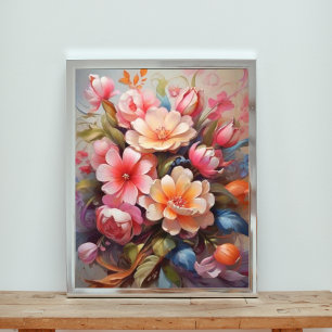   Vibrant Still Life Floral Bouquet Photo Print