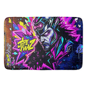 Vibrant Street Art Glow Bath Mat