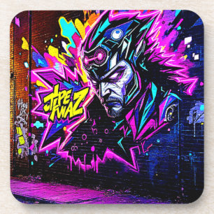 Vibrant Street Art Glow Coaster
