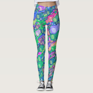 Vibrant Strings Guitar Motif Drawing Pattern Leggings