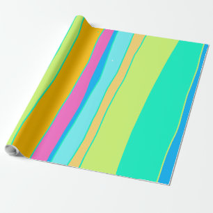 Vibrant striped multicolour design wrapping paper