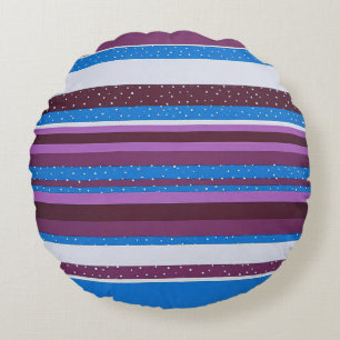 Vibrant Striped Pattern Background Round Cushion