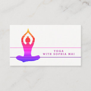 Vibrant Striped Yoga Instructor Business Card