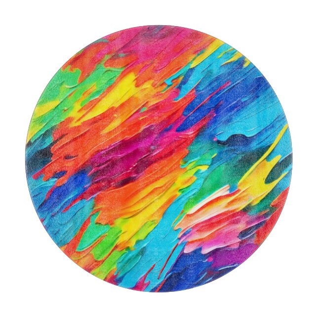 Vibrant Strokes of Joy Cutting Board (Front)