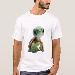 Vibrant Stylised Sea Turtle Illustration Men T-Shirt