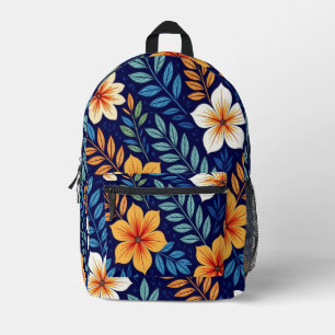 Vibrant stylish multicolor floral pattern printed backpack