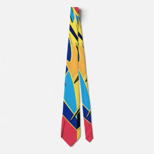 Vibrant Stylized Portrait with Abstract Elements Tie