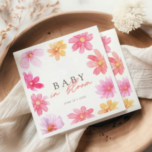 Vibrant Summer Baby in Bloom Floral Wildflower Napkin