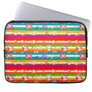 Vibrant Summer Beach Themed Design Laptop Sleeve
