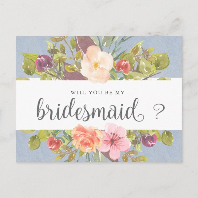 Vibrant Summer | Bridesmaid Invitation Postcard (Front)