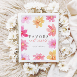 Vibrant Summer Favours & Treats Baby Shower Sign