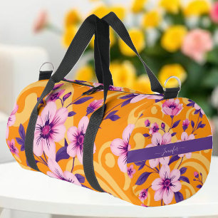 Vibrant Summer Floral-Dopamine Style- Duffle Bag