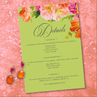 Vibrant Summer Floral Lime Orange Pink Wedding