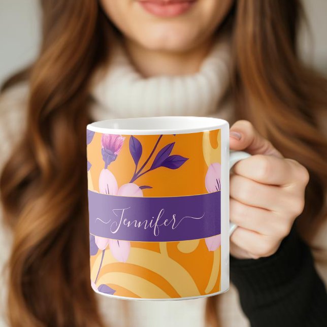 Vibrant Summer Florals-Dopamine Style Coffee Mug (Vibrant Summer Florals-Dopamine Style-Personalized Coffee Mug )