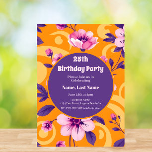 Vibrant Summer Flower Pattern – Dopamine Dressing Invitation